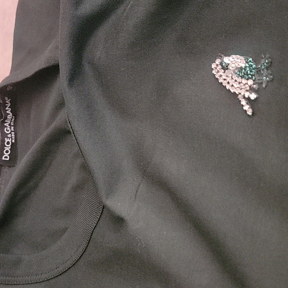Genuine Dolce & Gabbana Men's Green T-Shirt w/ Embellishments Sz Large NWOT $500 - Picture 10 of 10